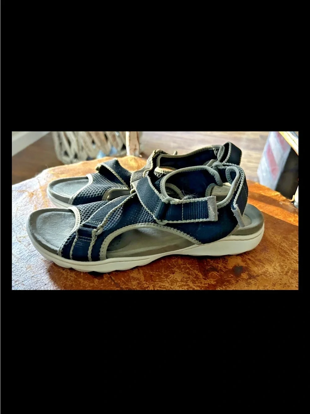 Clark’s Amanda Stroll Mesh Adjustable Sport Sandals Women's 10M Black EUC